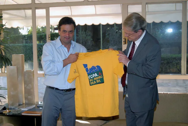 O governador Aécio Neves e o prefeito de Belo Horizonte, Marcio Lacerda