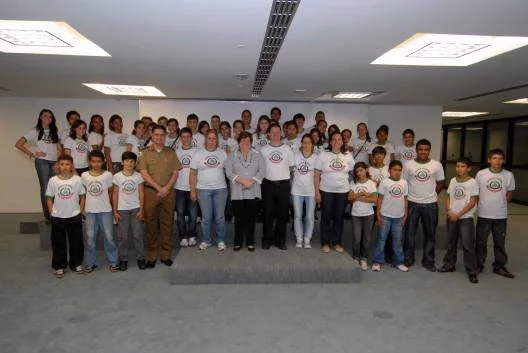Estudantes durante visita à Cidade Administrativa Presidente Tancredo Neves