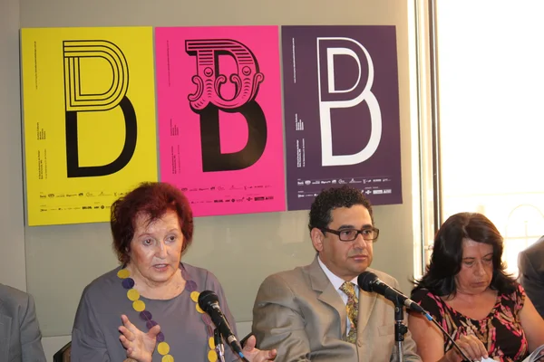 Maria Helena Estrada, Dijon de Moraes e Dorothea Werneck durante a coletiva
