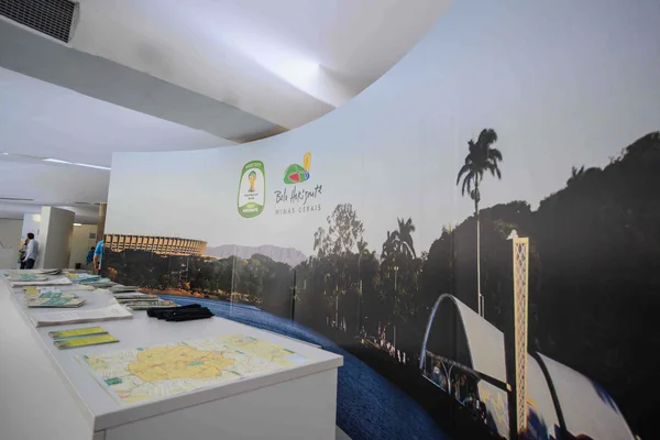 Estande do Governo de Minas e PBH no Mineirão também oferece suporte aos jornalistas