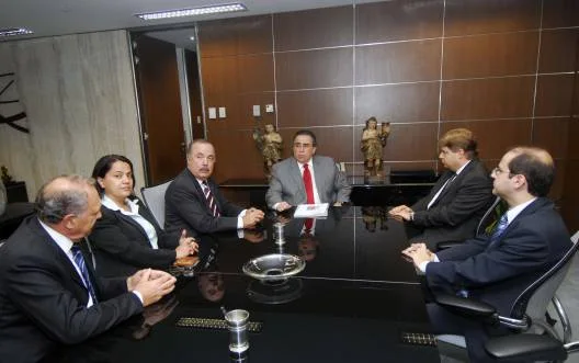 Alberto Pinto Coelho (C) em audiência com deputados do PV