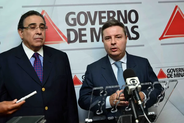 Vice-governador Alberto Pinto Coelho e Antonio Anastasia durante entrevista coletiva