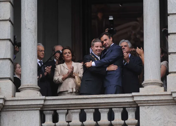 No Palácio da Liberdade, governador Antonio Anastasia e Aécio Neves