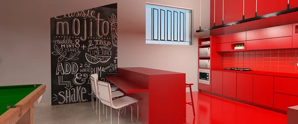 Imagem 3D do projeto de adequação para a nova casa do Seed no espaço CentoeQuatro