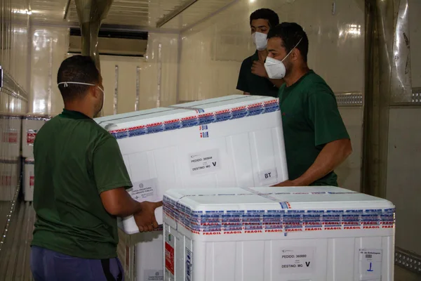 Chegada da 32ª remessa de doses de vacinas contra covid-19