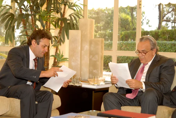 O governador Aécio Neves e o presidente nacional do PSDB, senador Sérgio Guerra