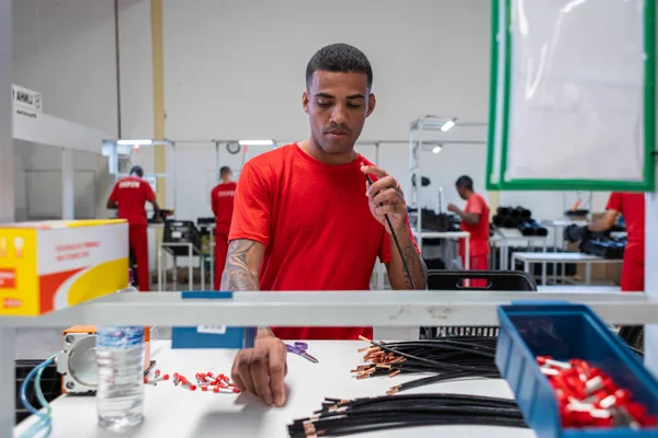 Galpão de trabalho da Nelson Hungria funciona semelhante ao de grandes indústrias