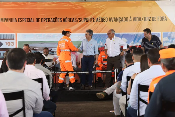 Lançamento da pedra fundamental da obra da 5ª Companhia Especial de Operações Aéreas (Ceoa) e Suporte Aéreo Avançado de Vida (SAAV), em Juiz de Fora