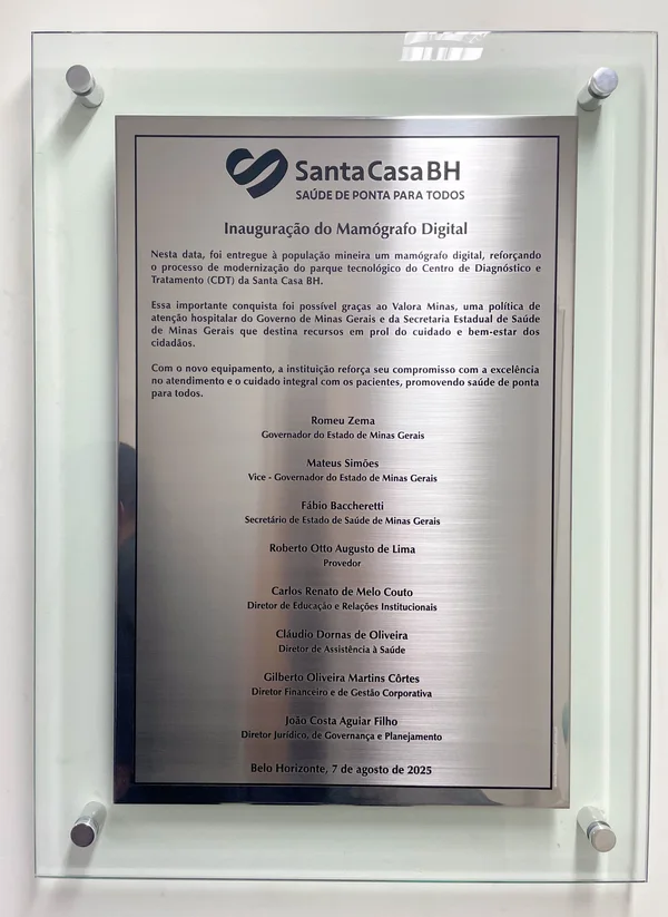 Secretaria de Estado de Saúde inaugura mamógrafo digital de última geração na Santa Casa de Belo Horizonte