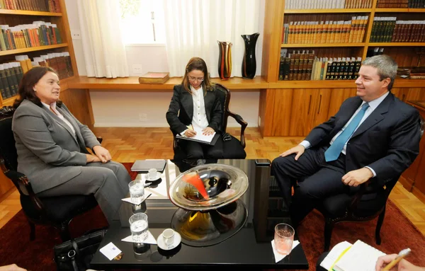 Antonio Anastasia recebeu a embaixadora da União Europeia no Brasil, Ana Paula Zacarias (esq.), para discutir assuntos de interesses mútuos