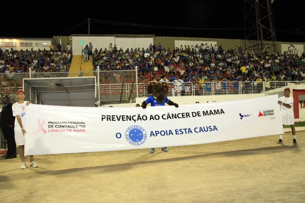 Durante o jogo foi exibida uma faixa alusiva à campanha
