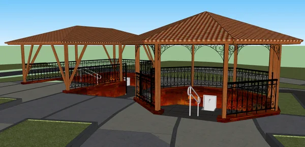 Projeção de um dos quiosques das fontes do Parque Águas de Contendas