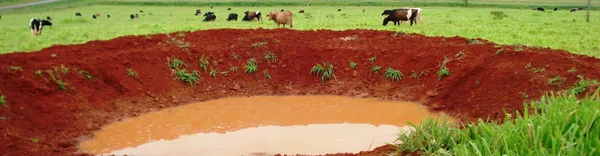 Exemplo de bacia de captação de água de enxurradas (Para ver a foto em tamanho original, acesse o link http://goo.gl/mxdq6y)