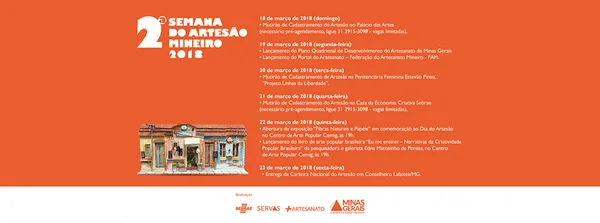 A II Semana do Artesão Mineiro contará com extensa programação