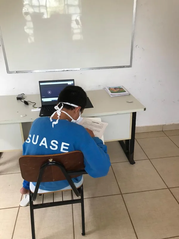 Desde o primeiro dia internação, Luiz começou a assistir as aulas, surpreendendo a todos da unidade com sua disposição e desenvolvimento