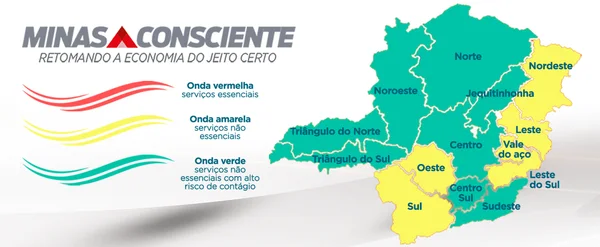 Metade do estado está na onda verde do plano Minas Consciente