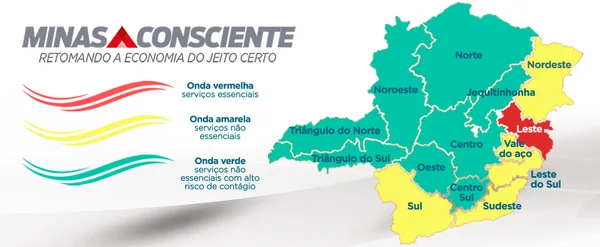Macrorregião Sul regride para a onda amarela do Minas Consciente