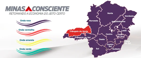 Triângulo do Norte avança para a onda vermelha; restante do estado segue na onda roxa até dia 11/4