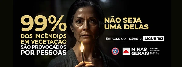 Campanha do Corpo de Bombeiros busca conscientizar a população sobre os riscos das queimadas em Minas