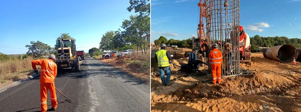 Recuperação da rodovia LMG-603,e estrutura da ponte que ligará as cidades de São Francisco e Pintópolis