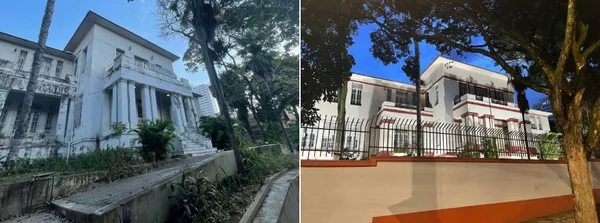 Antes e depois das reformas na Escola Estadual Professor Caetano Azeredo, em Belo Horizonte