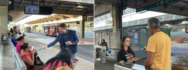 Governo de Minas atende usuários do transporte público metropolitano em terminal de ônibus de Vespasiano