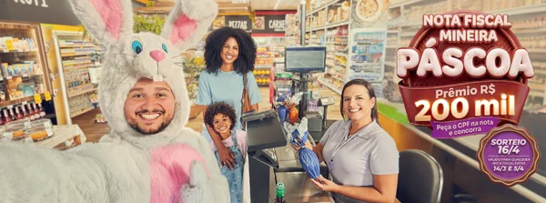 Compras para a Páscoa são oportunidade para concorrer a R$ 200 mil na Nota Fiscal Mineira