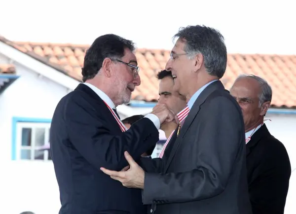 Governador Fernando Pimentel e ministro Patrus Ananias, durante a solenidade