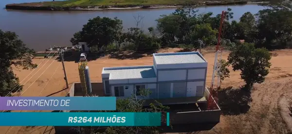 Reprodução de vídeo institucional da Copasa sobre a evolução das obras no Sistema São Francisco