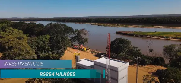 Reprodução de vídeo institucional da Copasa sobre a evolução das obras no Sistema São Francisco