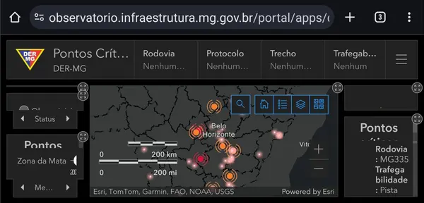 Em tempo real, DER disponibiliza nova ferramenta de consulta sobre condições das rodovias estaduais