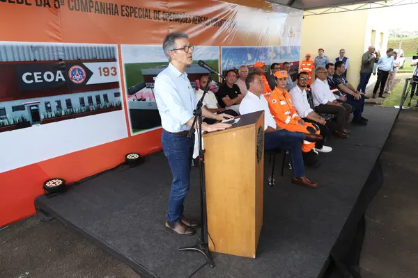 Lançamento da pedra fundamental da obra da 5ª Companhia Especial de Operações Aéreas (Ceoa) e Suporte Aéreo Avançado de Vida (SAAV), em Juiz de Fora