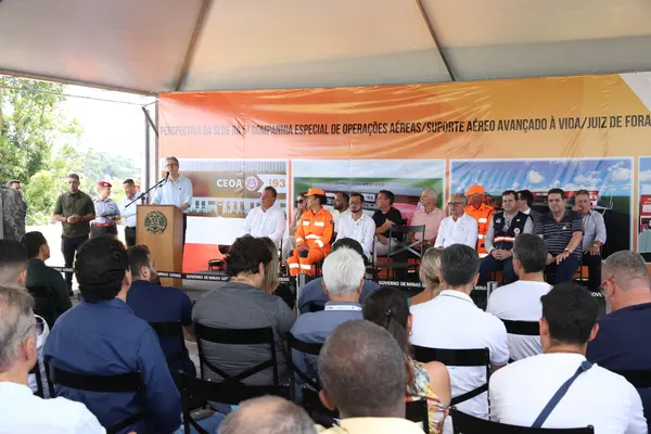 Lançamento da pedra fundamental da obra da 5ª Companhia Especial de Operações Aéreas (Ceoa) e Suporte Aéreo Avançado de Vida (SAAV), em Juiz de Fora