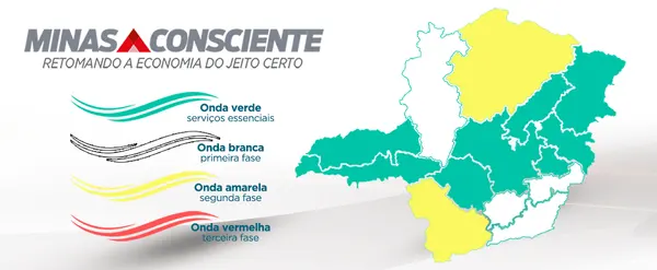 Macrorregiões Centro e Leste do Sul avançam para onda amarela do plano Minas Consciente