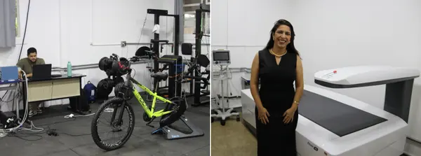  Laboratório de Pesquisa em Metabolismo, Fisiologia e Exercício Físico da Uemg e a coordenadora da pesquisa, Camila Brandão