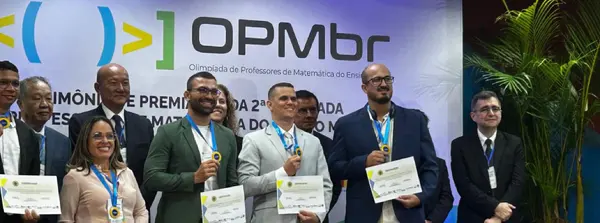 Três representantes de Minas recebem medalha de ouro na Olimpíada de Professores de Matemática do Ensino Médio no Brasil 