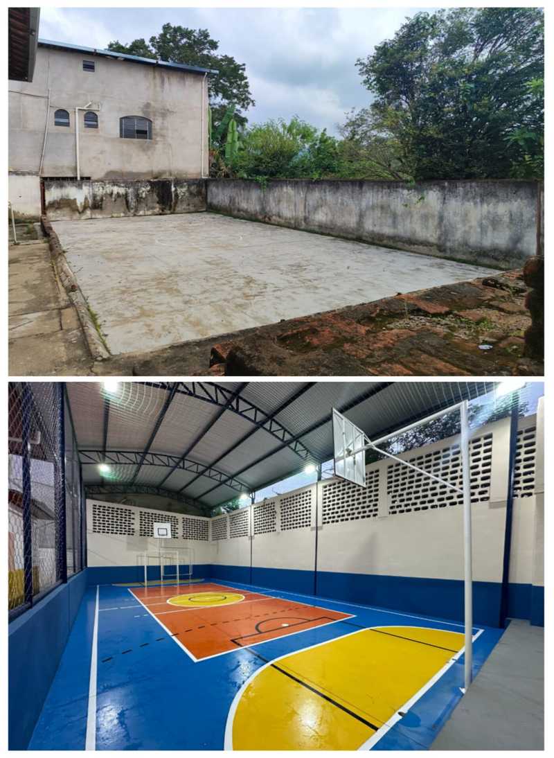 Antes e depois da reforma (SEE-MG / Divulgação)