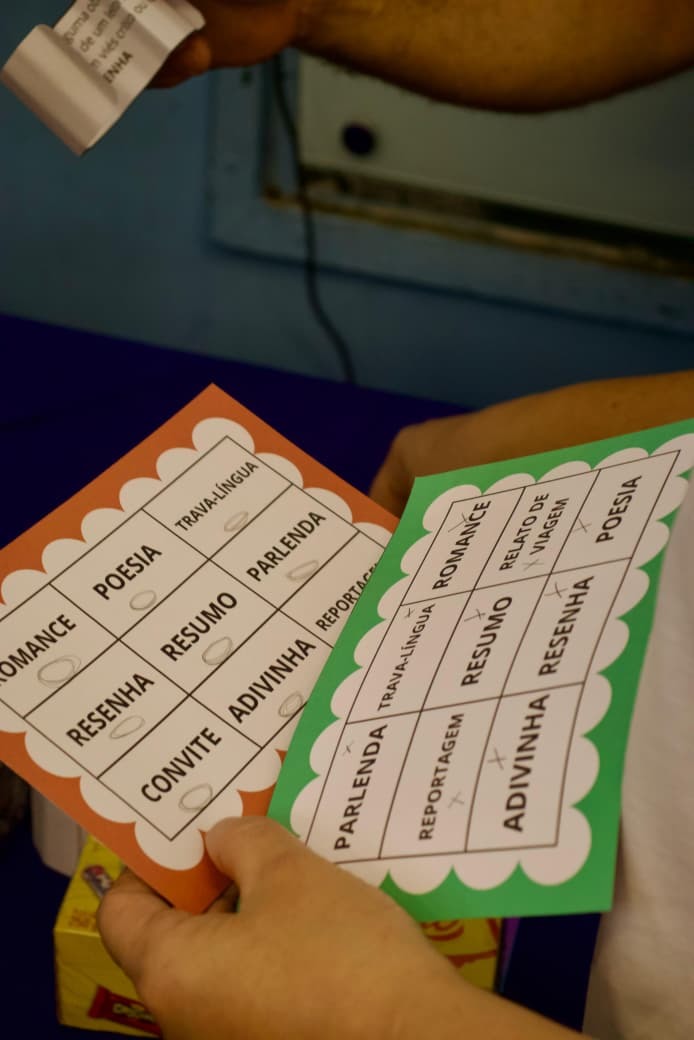 Bingo de gêneros textuais vira estratégia para engajamento em Ipanema. SEE-MG / Divulgação 